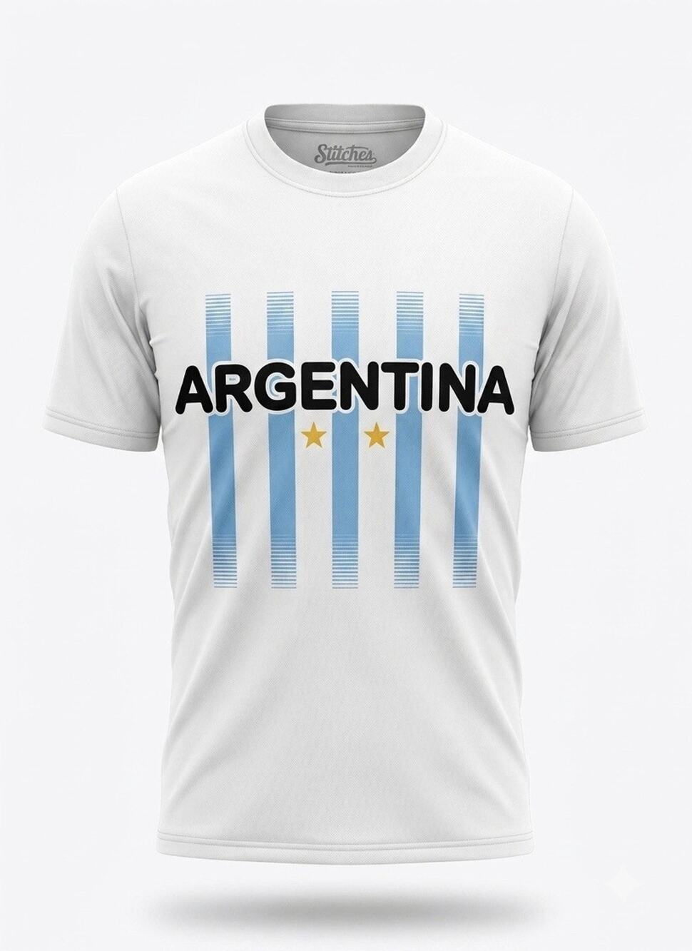 Men's Argentina World Cup White Striped T-Shirt - NWT